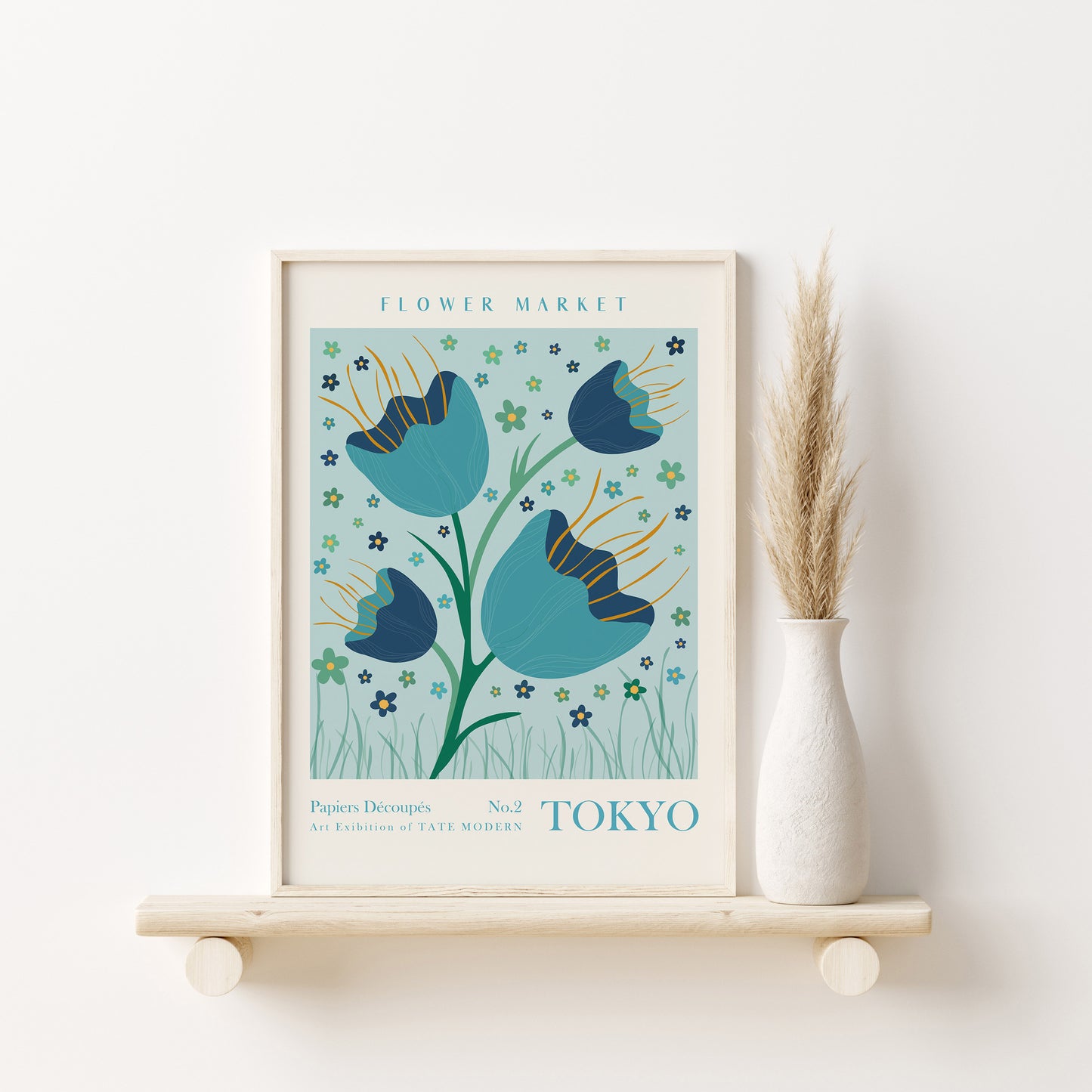 Flower Market Wall Art Set of 9 Art Prints, Modern Floral Wall Decor, Digital Download