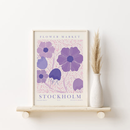 Flower Market Set of 9 Wall Art, Retro Flower Room Decor, Digital Download