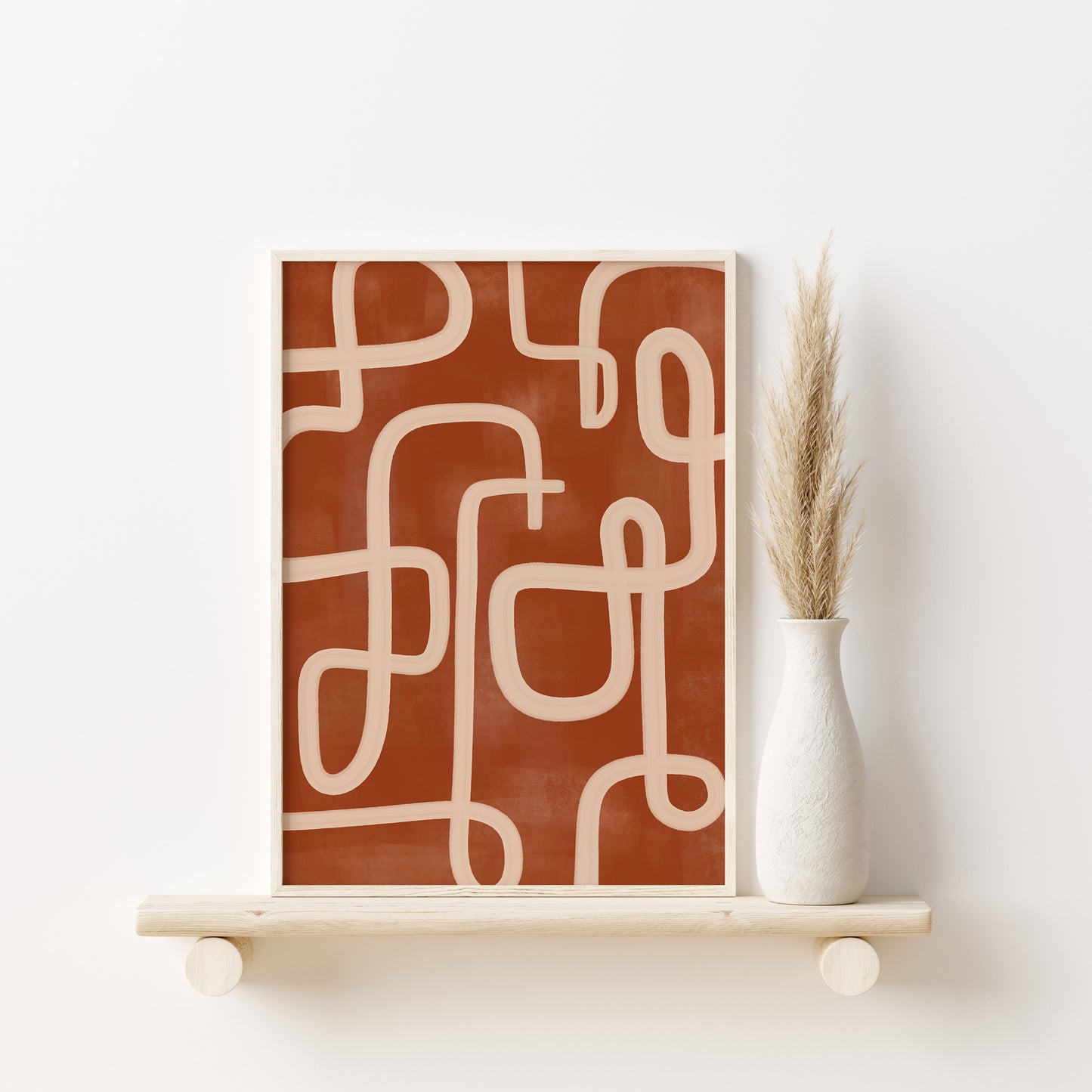 Boho Abstract Apartment Wall Decor Set, Digital Download Japandi Posters, Set of 3 Wabi Sabi Home Decor