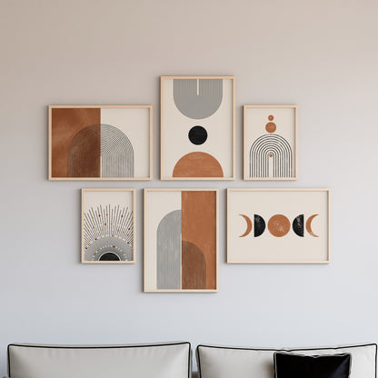 Boho Wall Art Set of 6-17