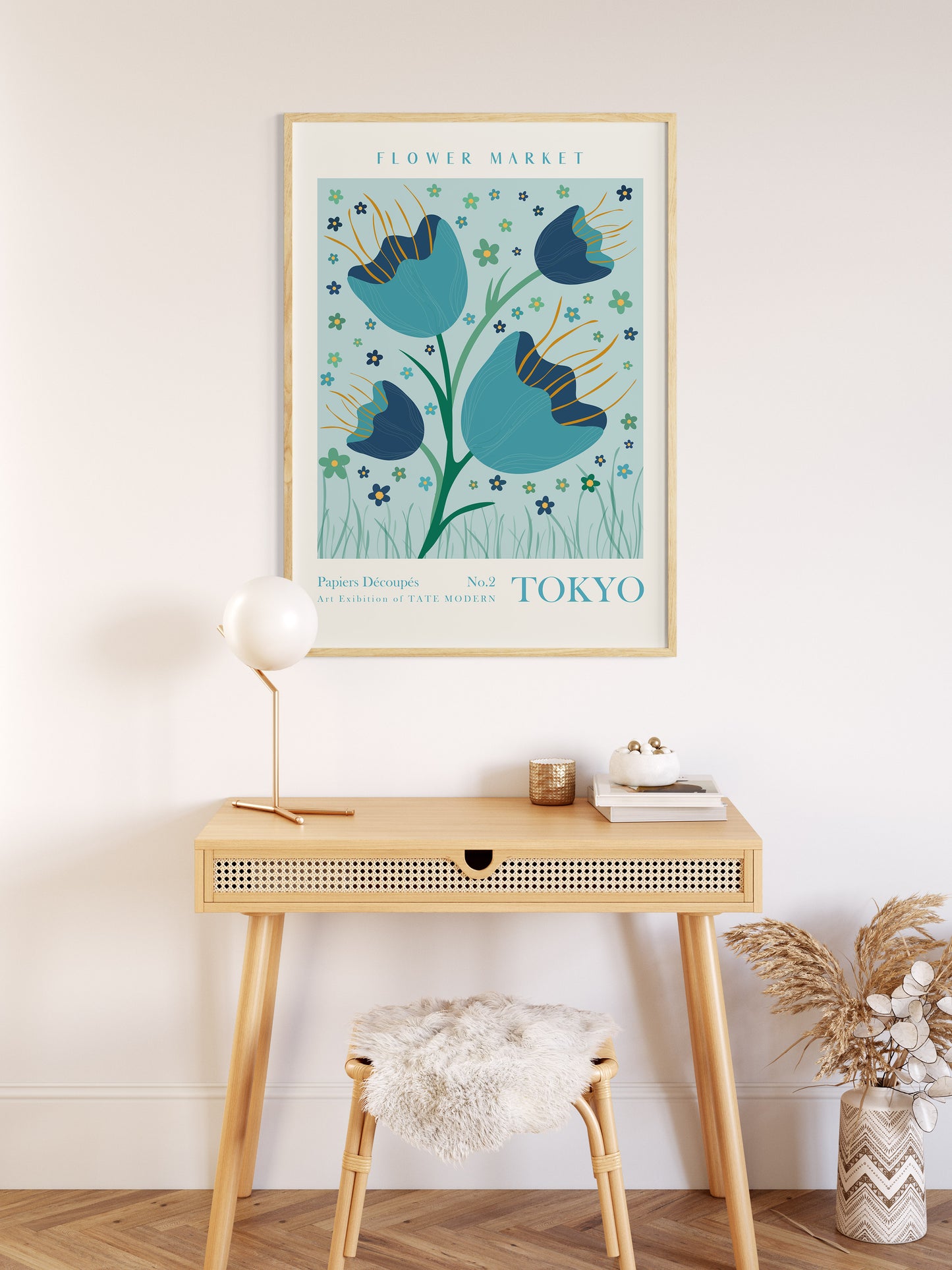 Set of 6 Flower Room Decor Prints, Flower Market Wall Art, Flower Home Decor Posters, Digital Download