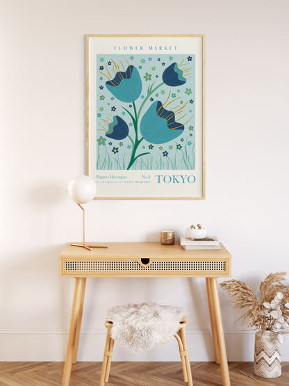 Set of 6 Flower Room Decor Prints, Flower Market Wall Art, Flower Home Decor Posters, Digital Download