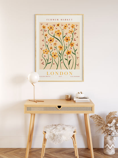 Flower Market Set of 9 Wall Art, Retro Flower Room Decor, Digital Download