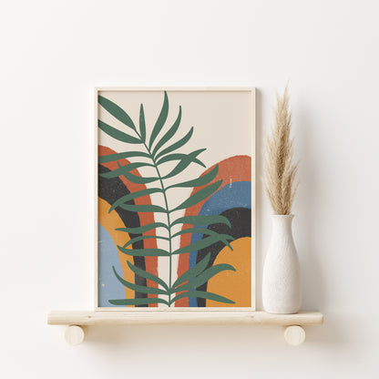 Orange Green Boho Wall Art Set of 3 Art Prints, High Quality Digital Posters