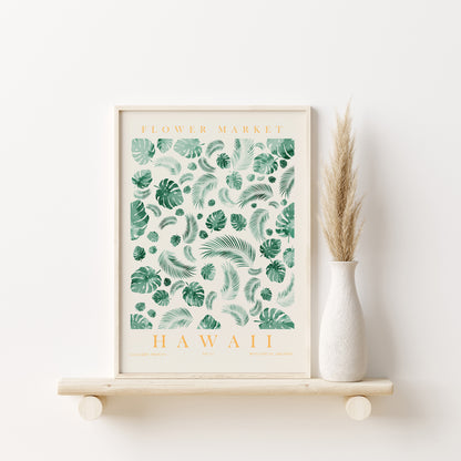 Tropical Flower Market Wall Art Set, Digital Download Flower Home Decor, Miami, Hawaii, Florida Posters, Set of 3 Art Prints