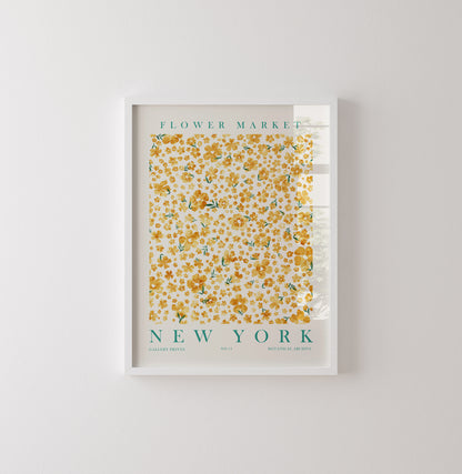 Flower Market Wall Art Set, 3 Pieces of Flower Wall Decor, Digital Download Floral Wall Decor, Madrid, Honolulu, New York Posters