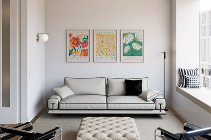 Colorful Flower Wall Decor Set, Digital Download Flower Wall Art, Set of 3 Digital Prints, Madrid, Paris Posters, Botanical Bedroom Wall Collage