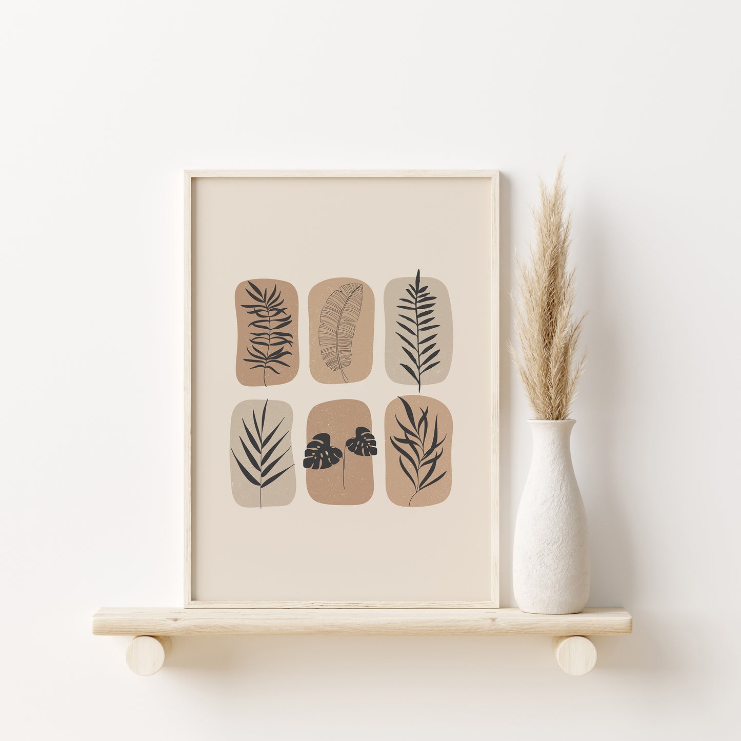 Boho Abstract Wall Art Set, Set of 6 Bohemian Posters