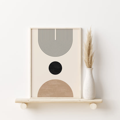 Boho Abstract Wall Art Set of 3 Posters, Earth Tone Bohemian Home Decor, Digital Download Modern Prints