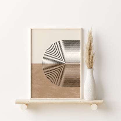 Boho Abstract Wall Art Set of 3 Posters, Earth Tone Bohemian Home Decor, Digital Download Modern Prints