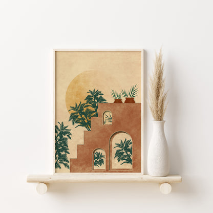 Boho Desert Wall Art Set, Digital Download, Bohemian Living Room Decor, Set of 3 Poster