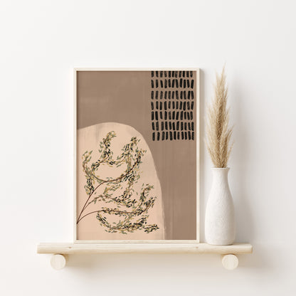 Boho Abstract Wall Art Set, 3 Pieces of Bohemian Digital Download Posters