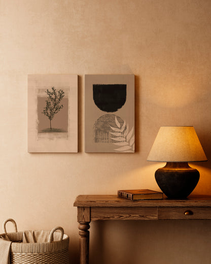 Boho Abstract Wall Art Set, 3 Pieces of Bohemian Digital Download Posters