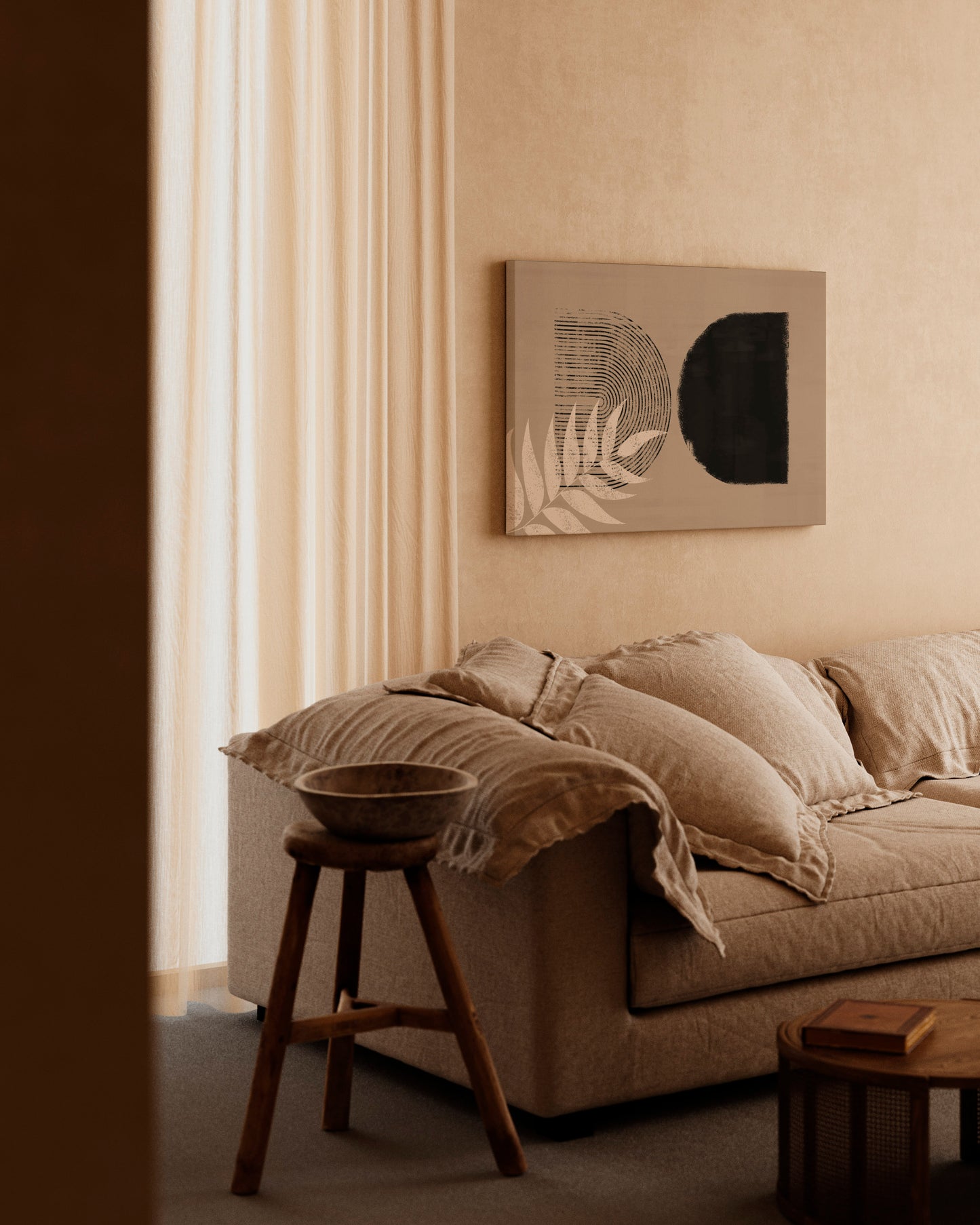 Boho Abstract Wall Art Set, 3 Pieces of Bohemian Digital Download Posters