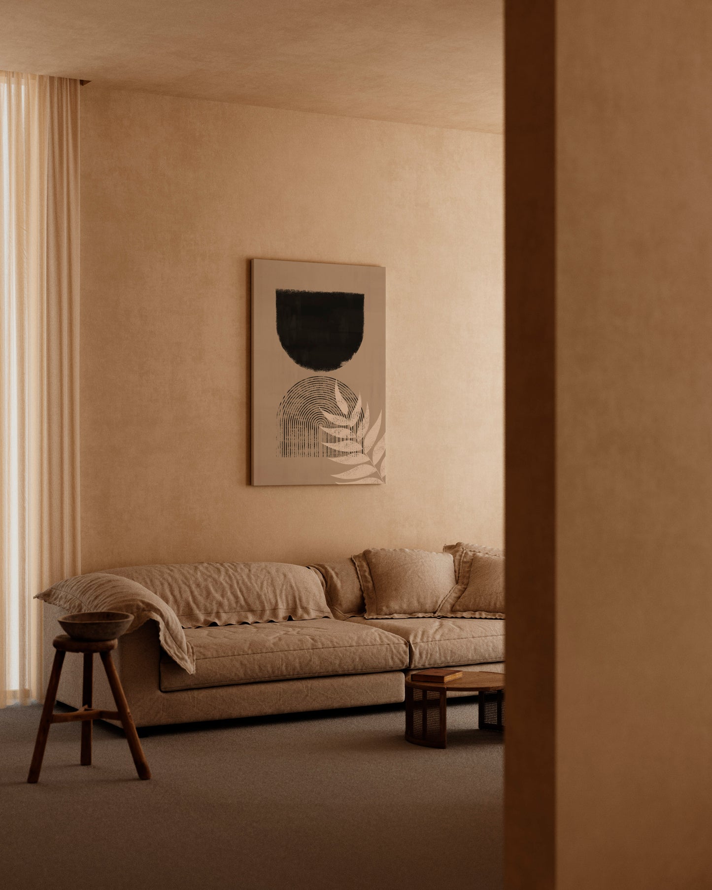 Boho Abstract Wall Art Set, 3 Pieces of Bohemian Digital Download Posters