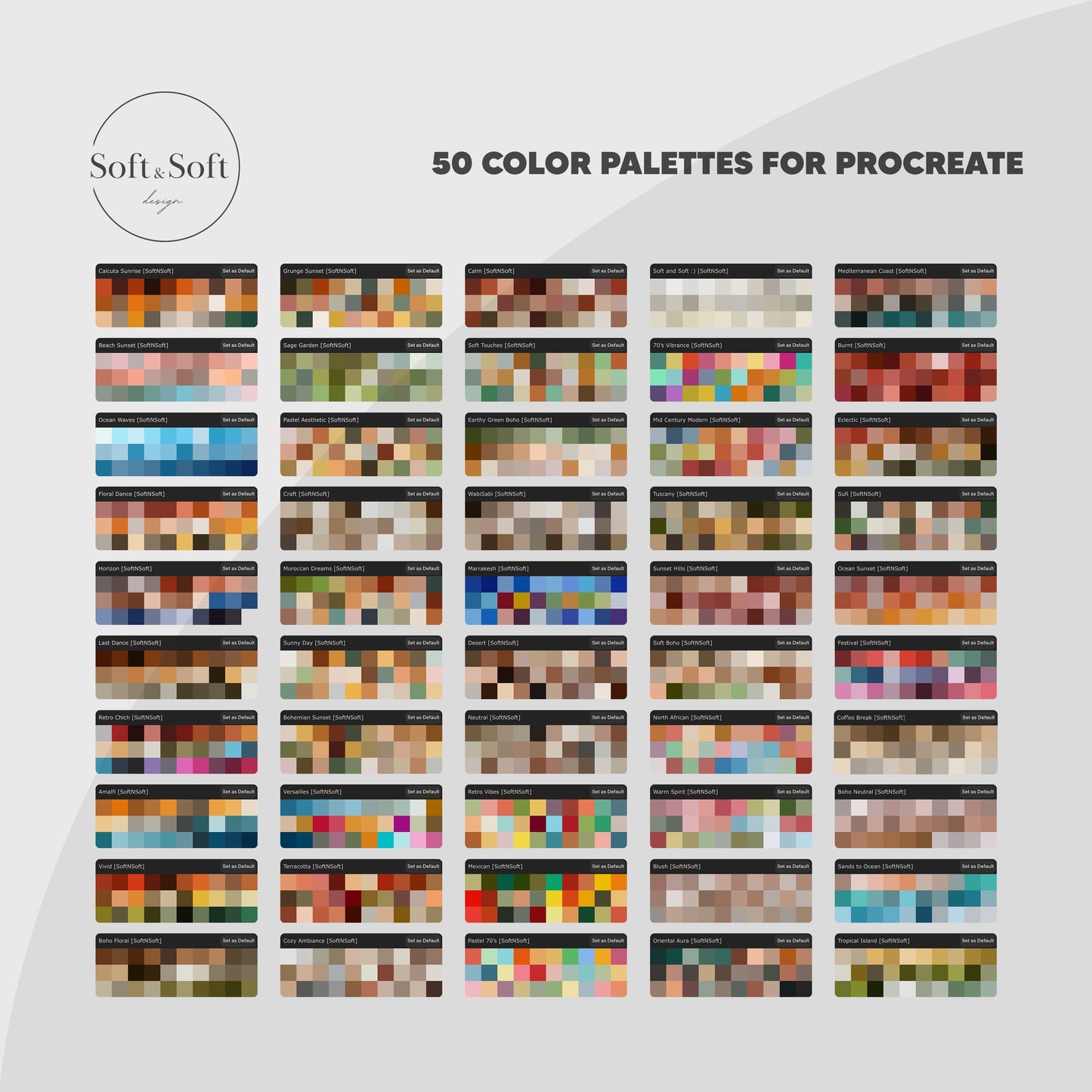 Procreate Gouache Brush Set, Watercolor Digital Papers, Painting Kit