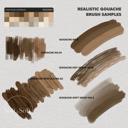 Procreate Gouache Brush Set, Watercolor Digital Papers, Painting Kit