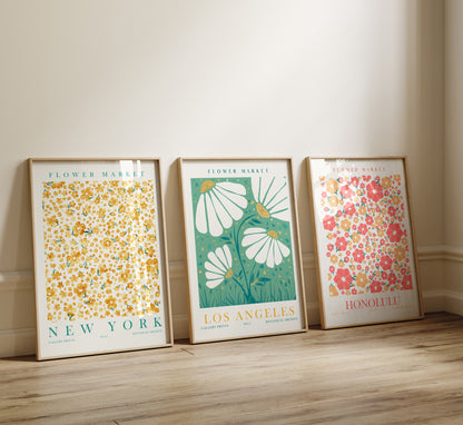 Flower Market Wall Art Set of 9 Art Prints, Modern Floral Wall Decor, Digital Download